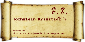 Hochstein Krisztián névjegykártya